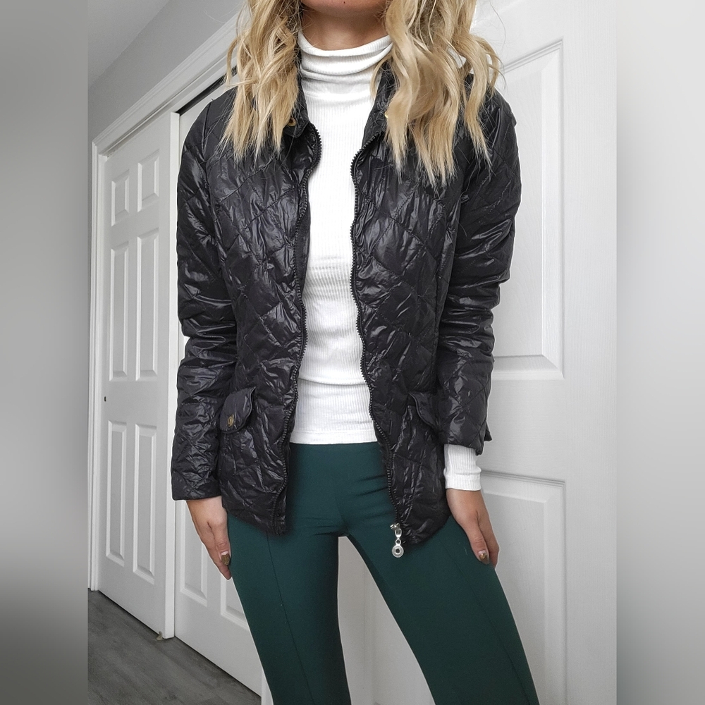 Etage Women's Dark Gray Quilted Puffer Jacket